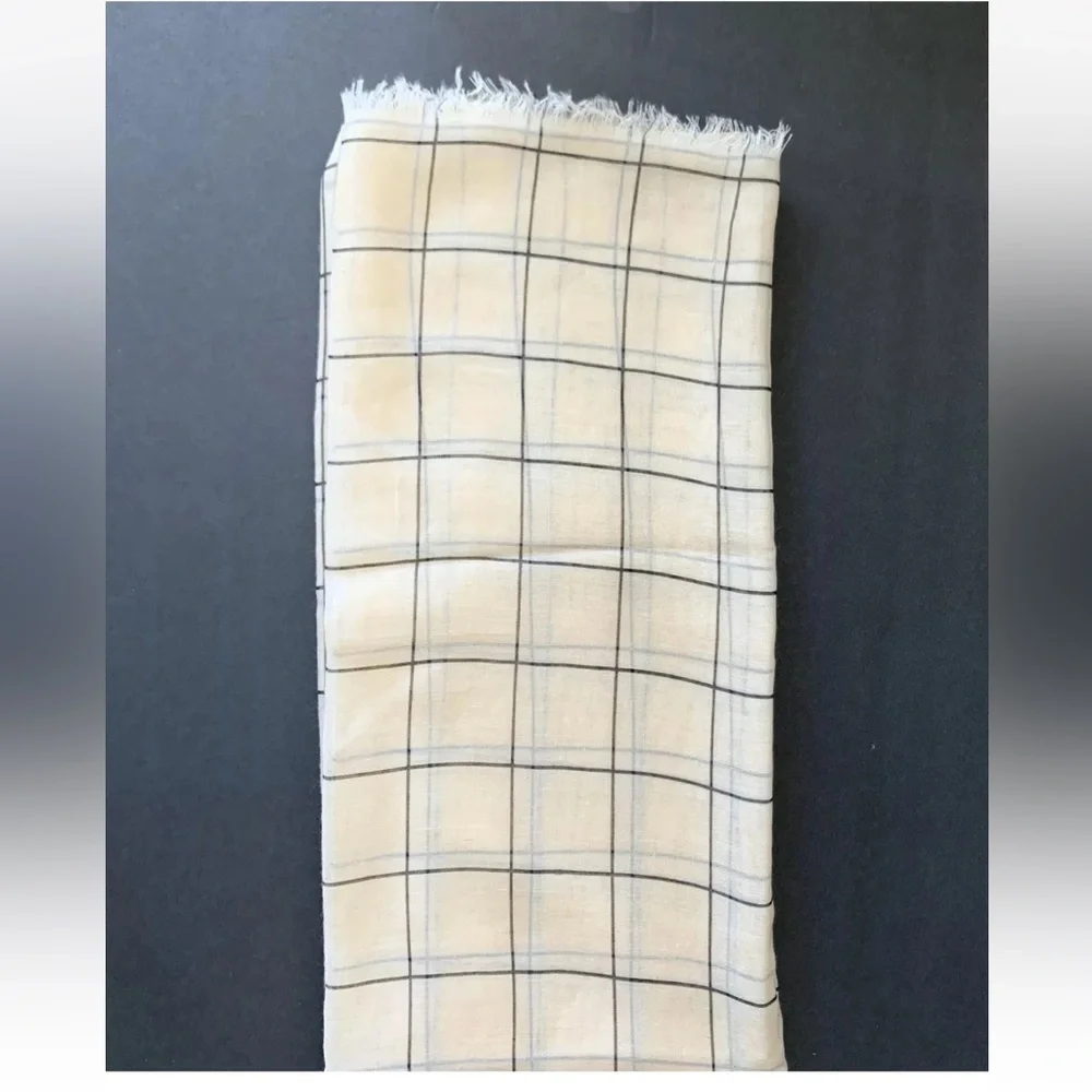 Rachel Pally Women’s Cream Grid Scarf 100% Polyester One Size